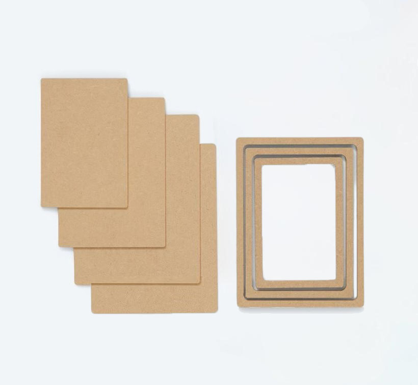 MDF Rahmenset Rechteckig 3 Stck + 1 zusätzliche Rückwand LB-MDF700