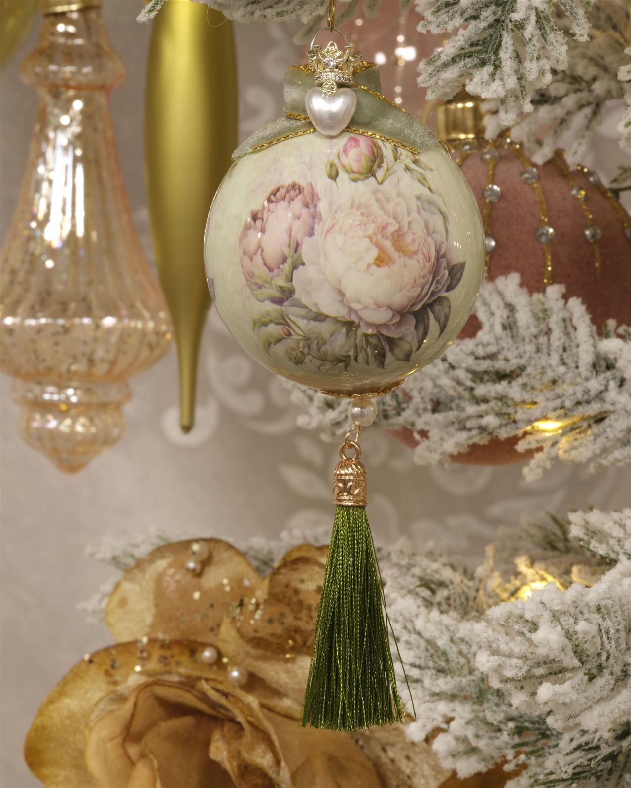 Miniatur Ornamente Herz mit Krone