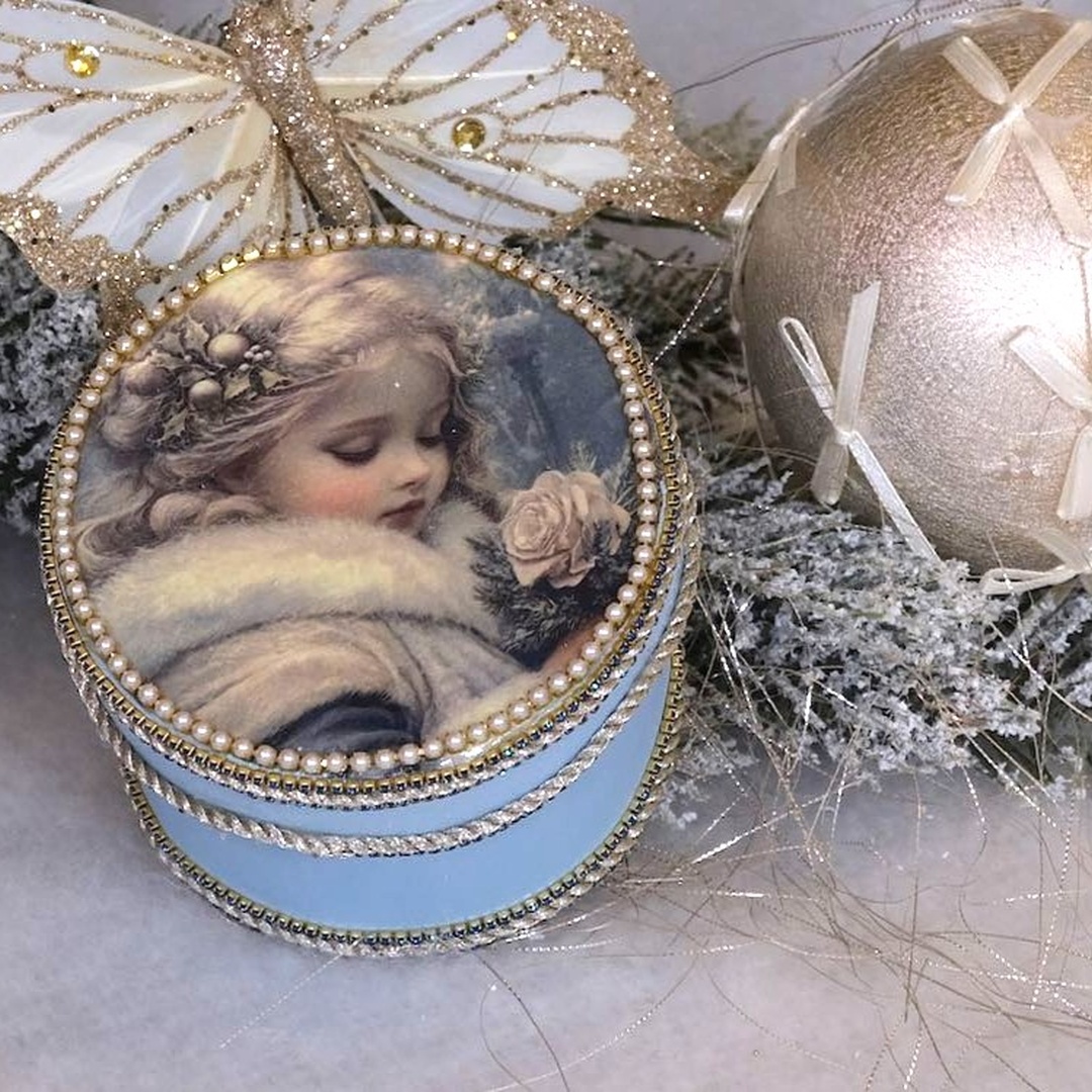 Weihnachtskugel Anhänger 8cm - Perlmut K024862-a