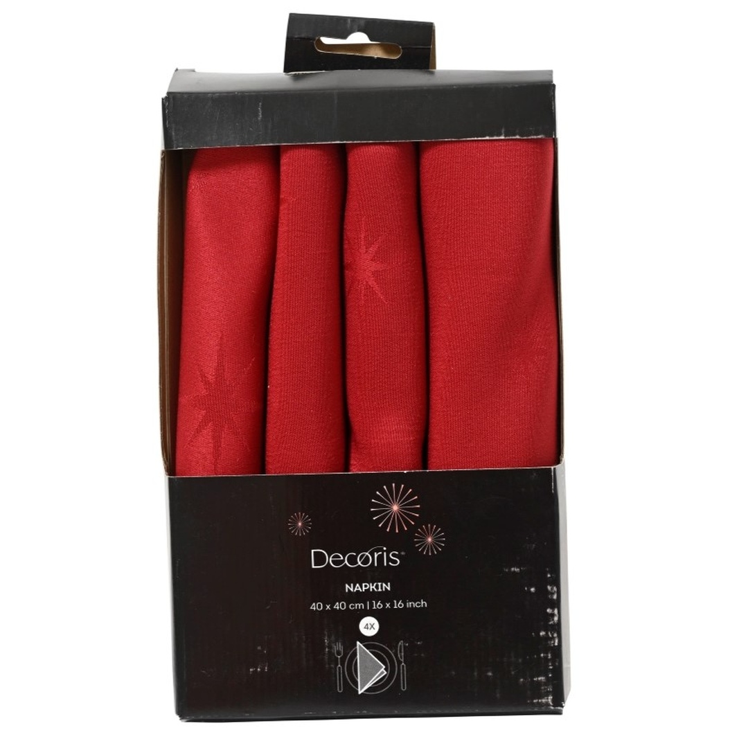 4 Servietten "Polyester" – Rot – 40 x 40 cm K646995