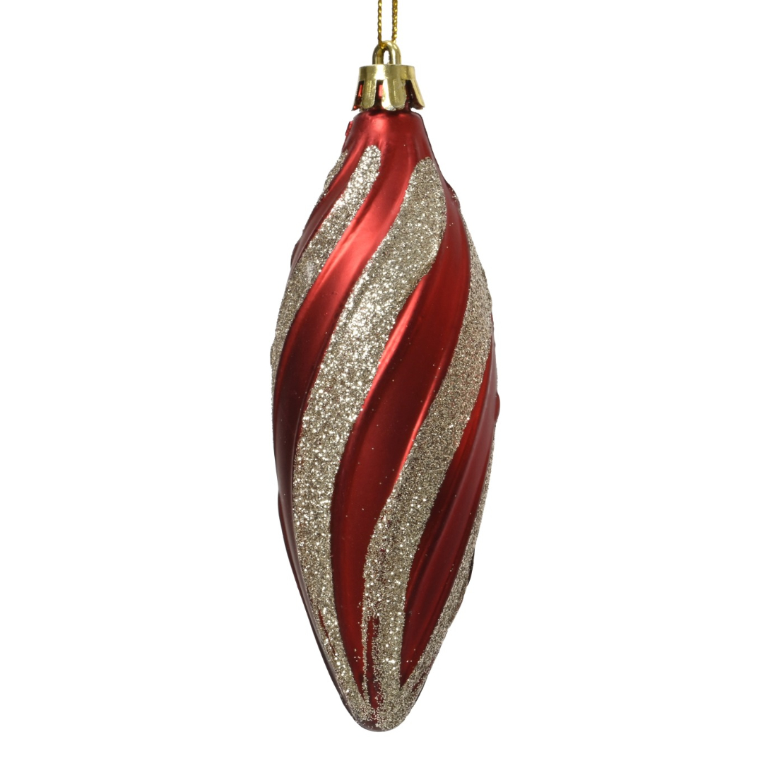 Deko Anhänger "Weihnachten" abgerundet - Rot/Matt K028106-b