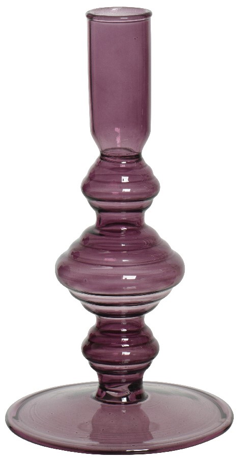Filigrane Kerzenhalter aus Glass K868280 Dunkelrosa