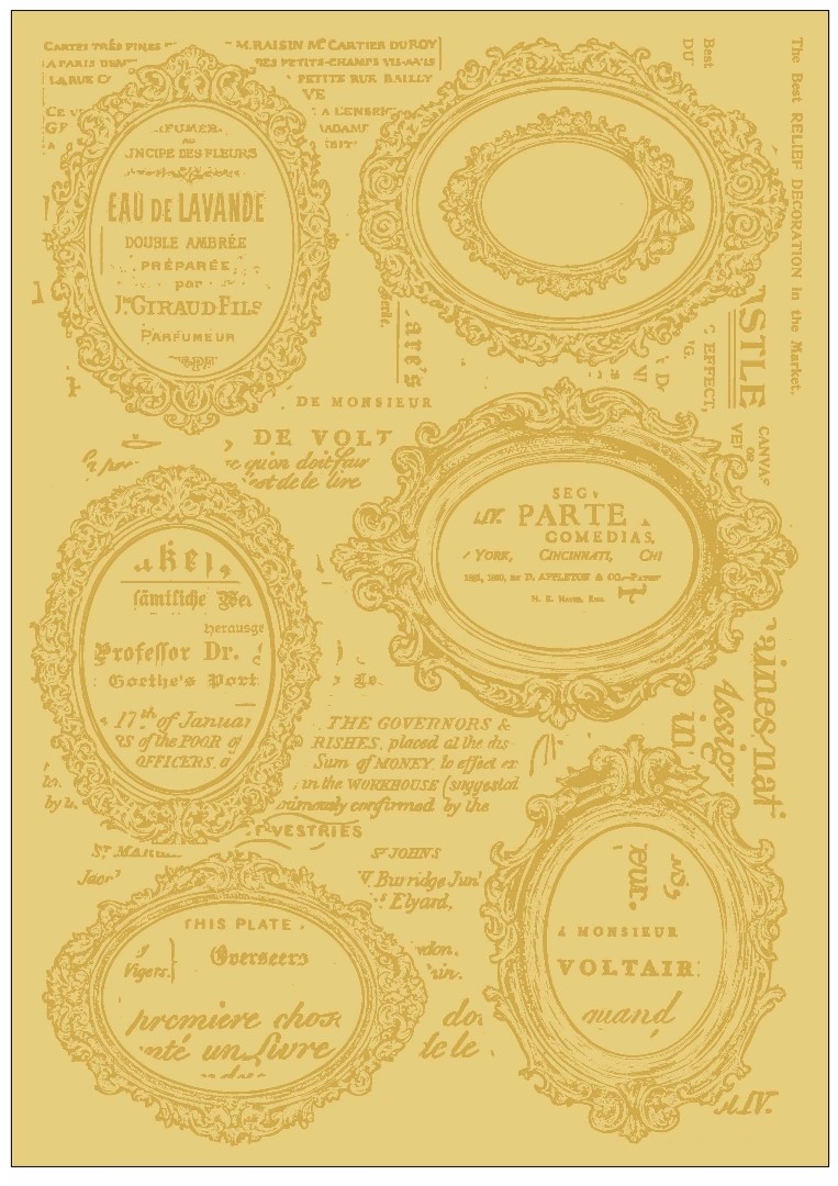 Transfermotiv "Spring 3" -  Rahmen (gold) LBRO186