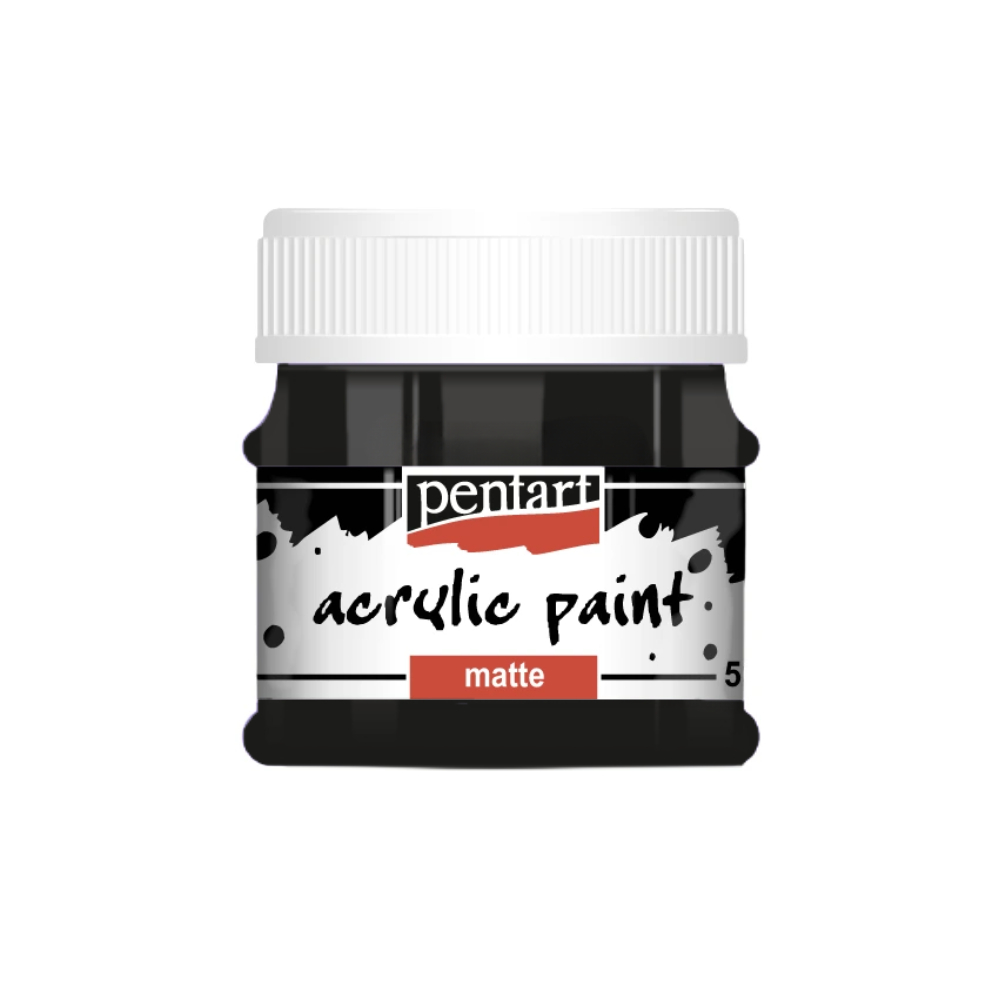Acrylfarbe matt - Schwarz - 50ml
