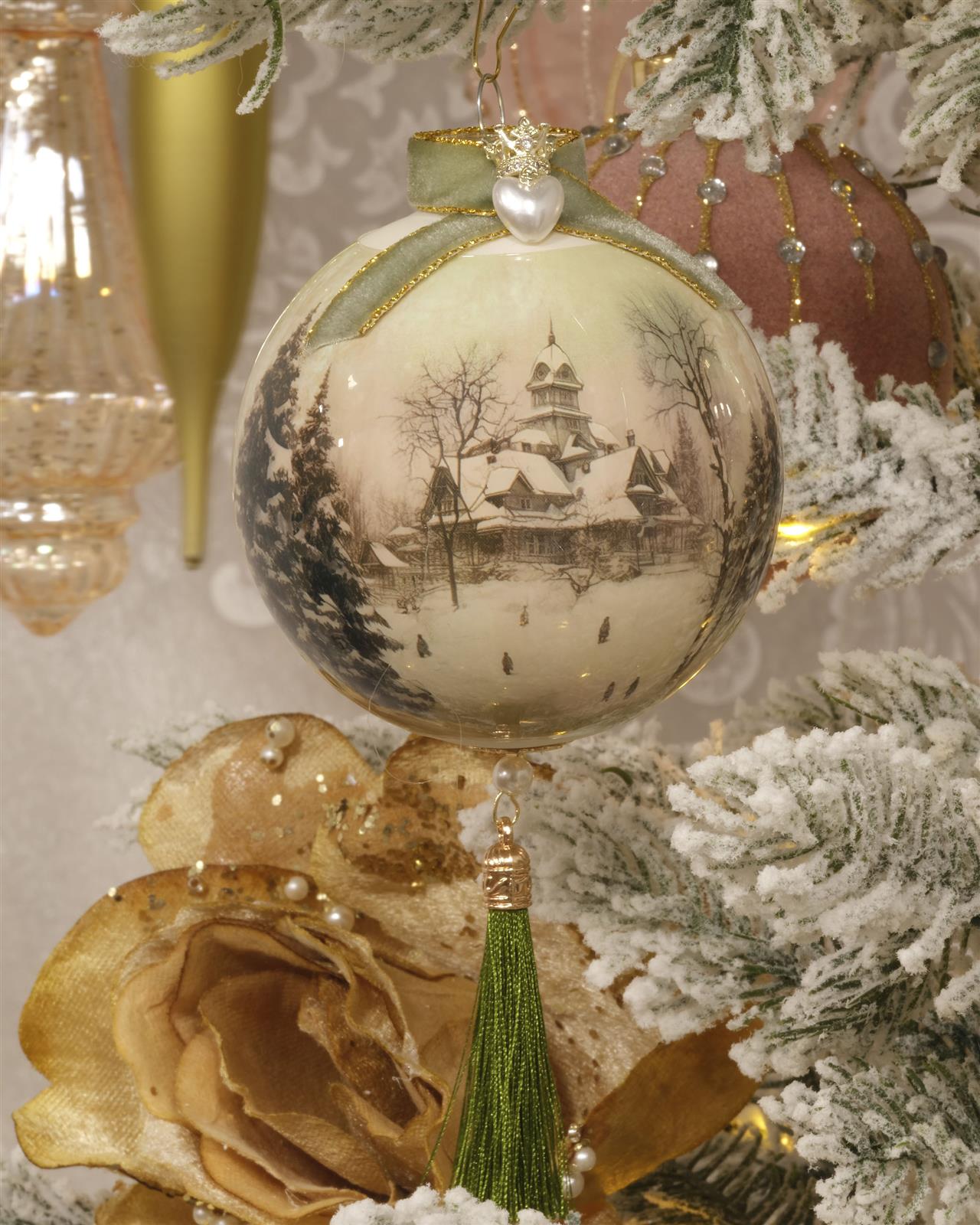 Miniatur Ornamente Herz mit Krone