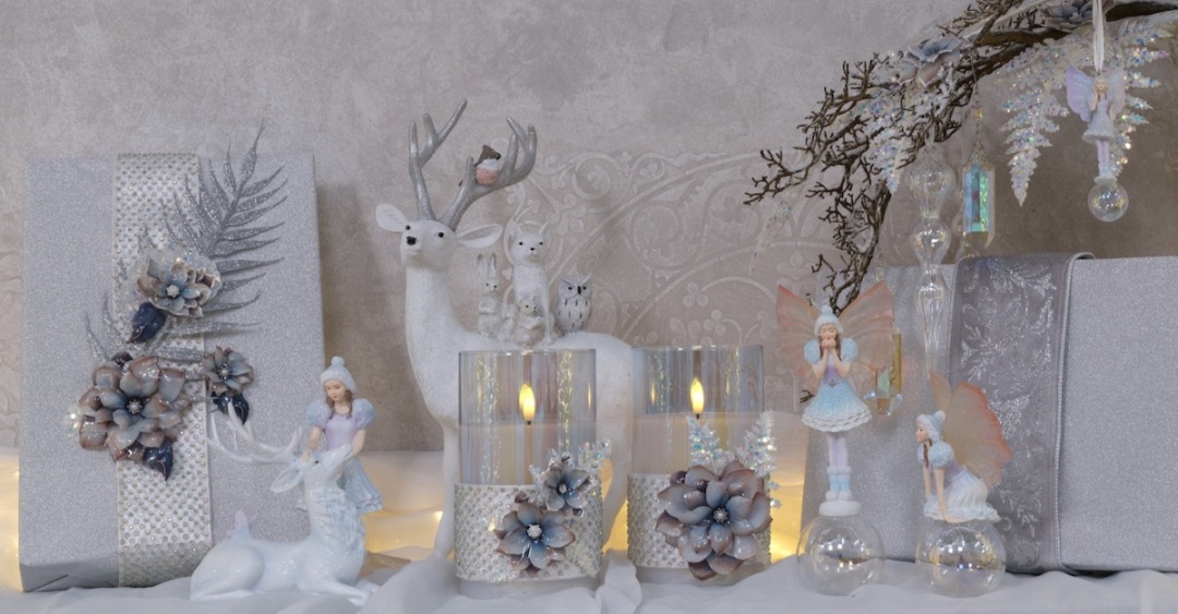 4 Bogen Folienblumen "Christmas"