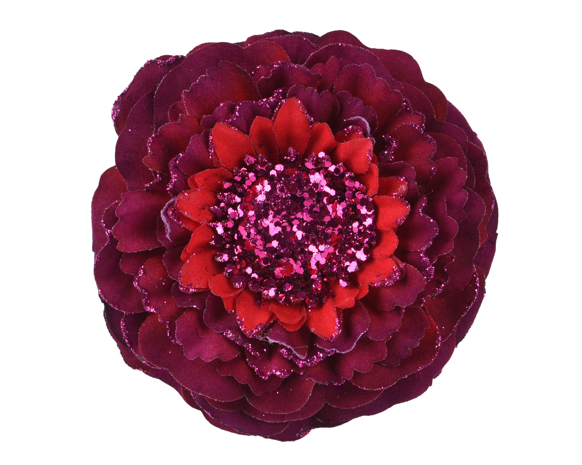 Deko Blume auf Klip - Lila/Rot K708093 C-106