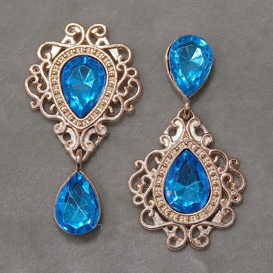 2er Set Deko-Anhänger „Emerald Drop“ – Gold/Blau