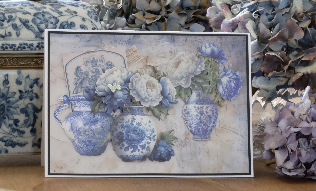Designpapier "Blue Peony" 3