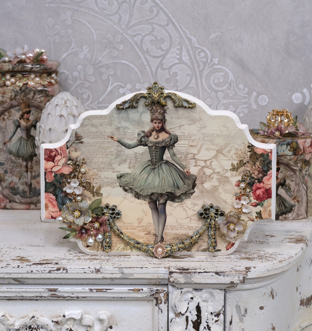4 Bogen Folienblumen "Allegra" mit Goldfolienbedruckung