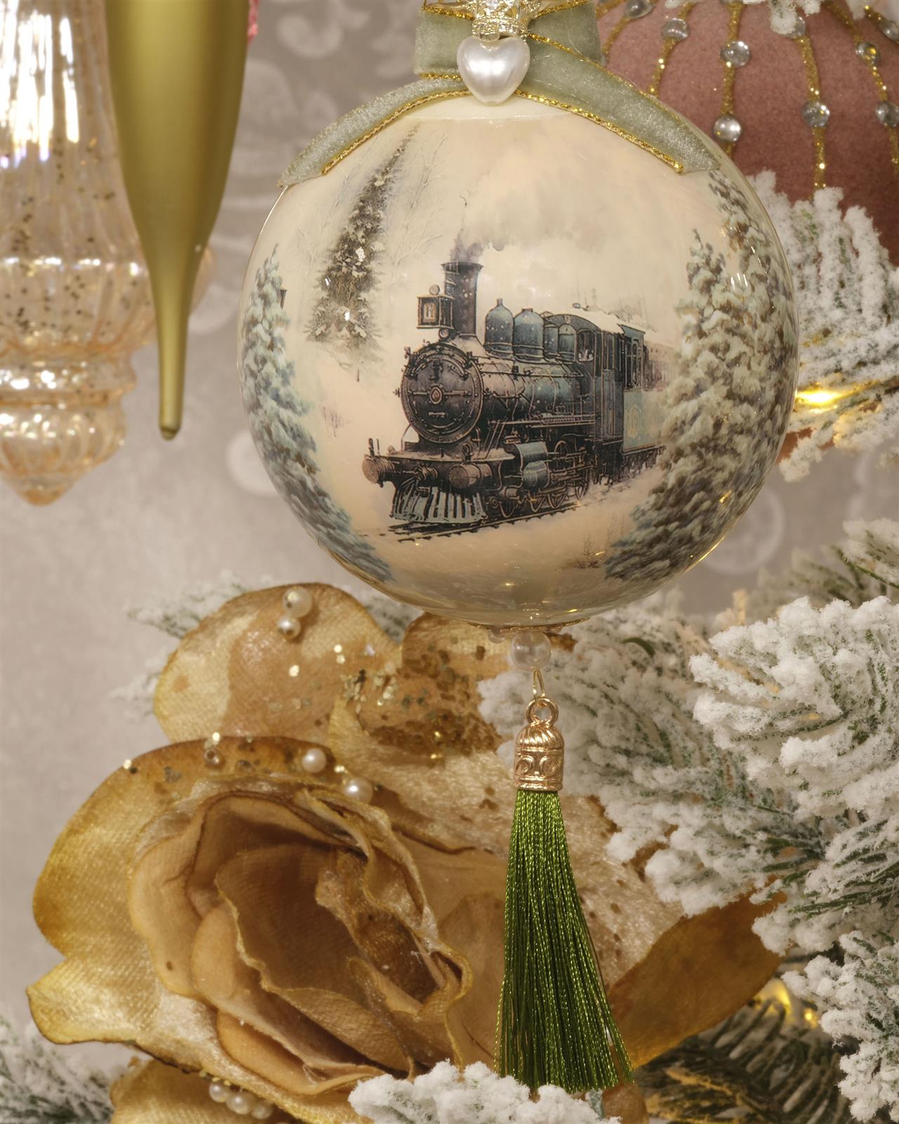 Miniatur Ornamente Herz mit Krone