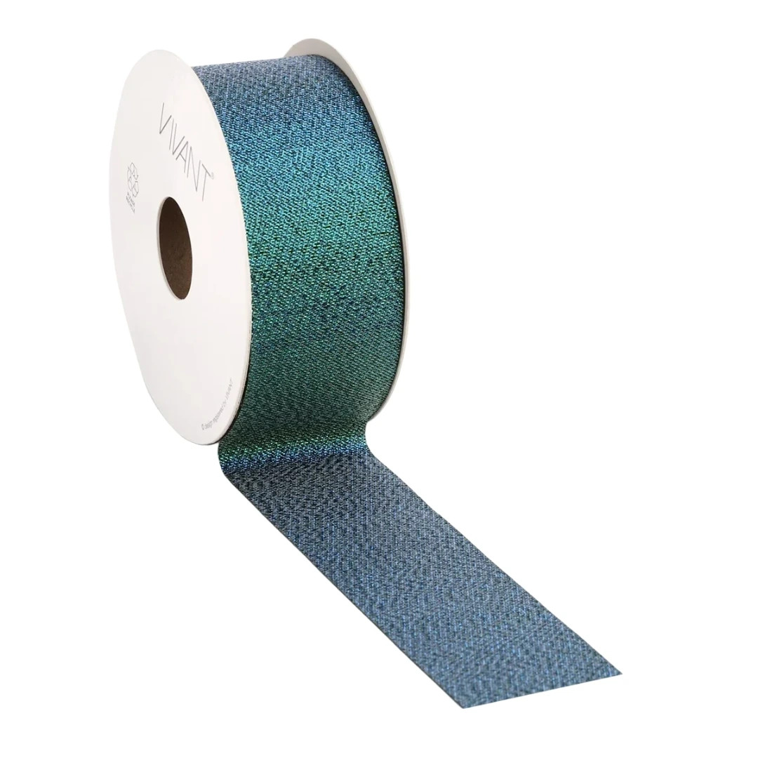 Dekoband "Luminous" 10m - blau-grün schimmernd / V3028.1040.68A