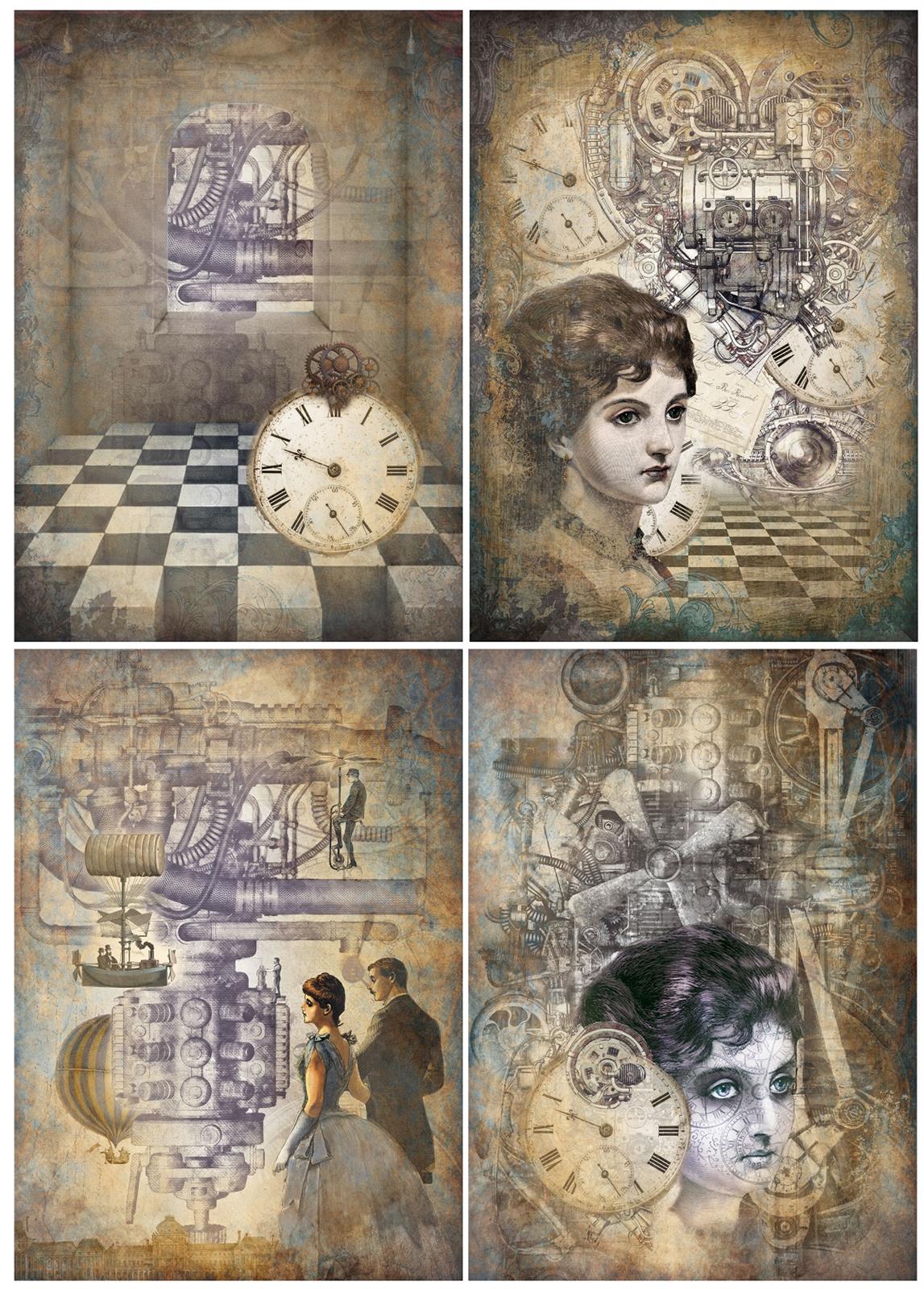 Reispapier Set Steampunk
