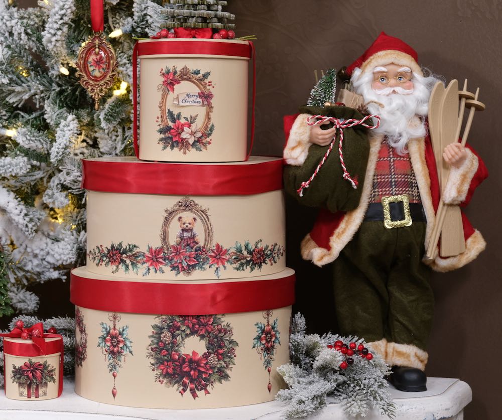 Großer stehender Weihnachtsmann mit Skiier - 30cm K547657