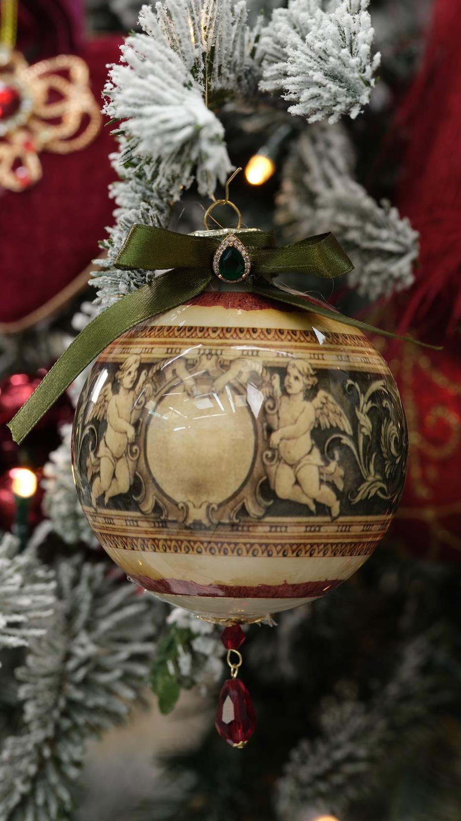 10 Weihnachtskugelanhänger - Rot
