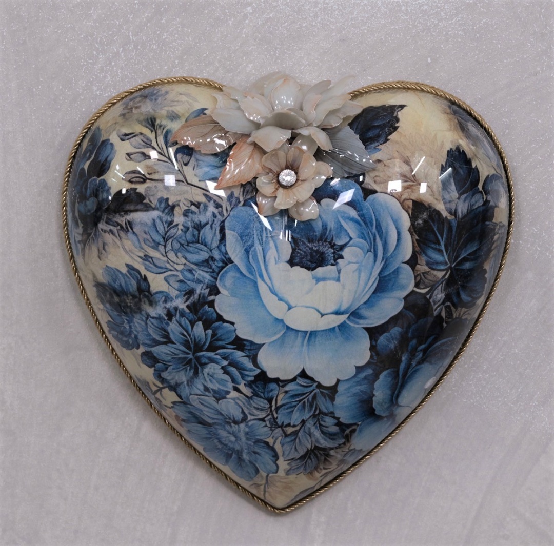 4 Bogen Folienblumen "Blau & Creme"