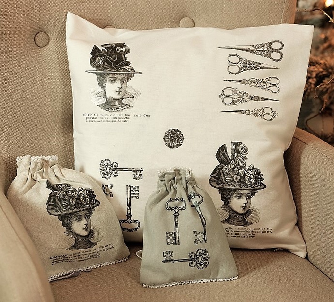 Bügelmotiv-Set "Nostalgie/Quasten/Blüten" (2 Bogen)