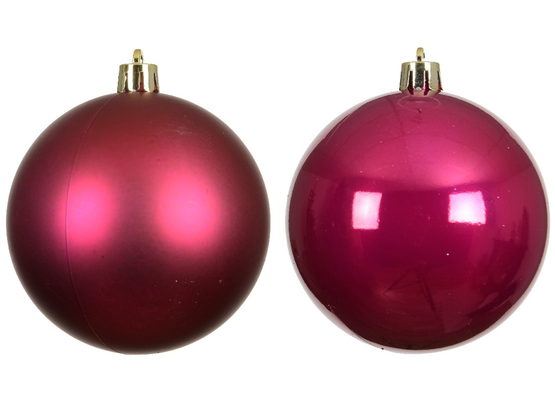 6er Set Weihnachtskugeln "Bruchsicher" 8cm - Fuchsia K022819