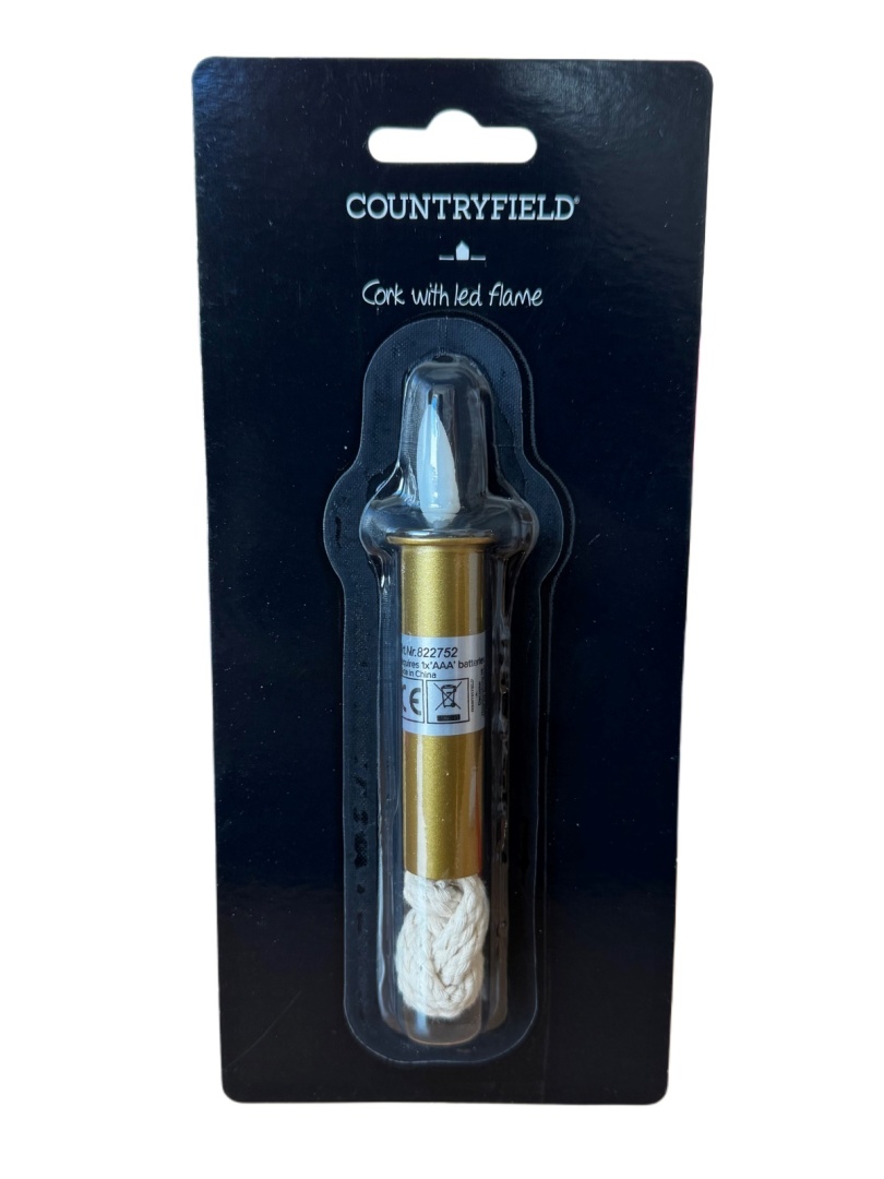 Kork mit LED Flamme - gold DS822752
