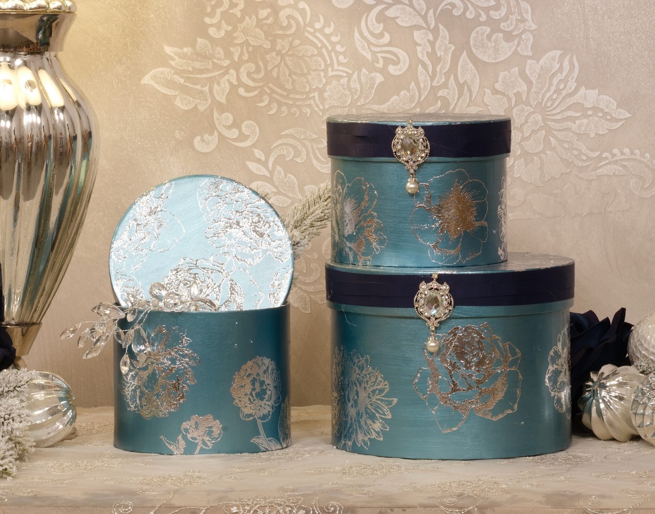 Metallic Transfermotiv "Blumen" 2 - Silber RubOn-013