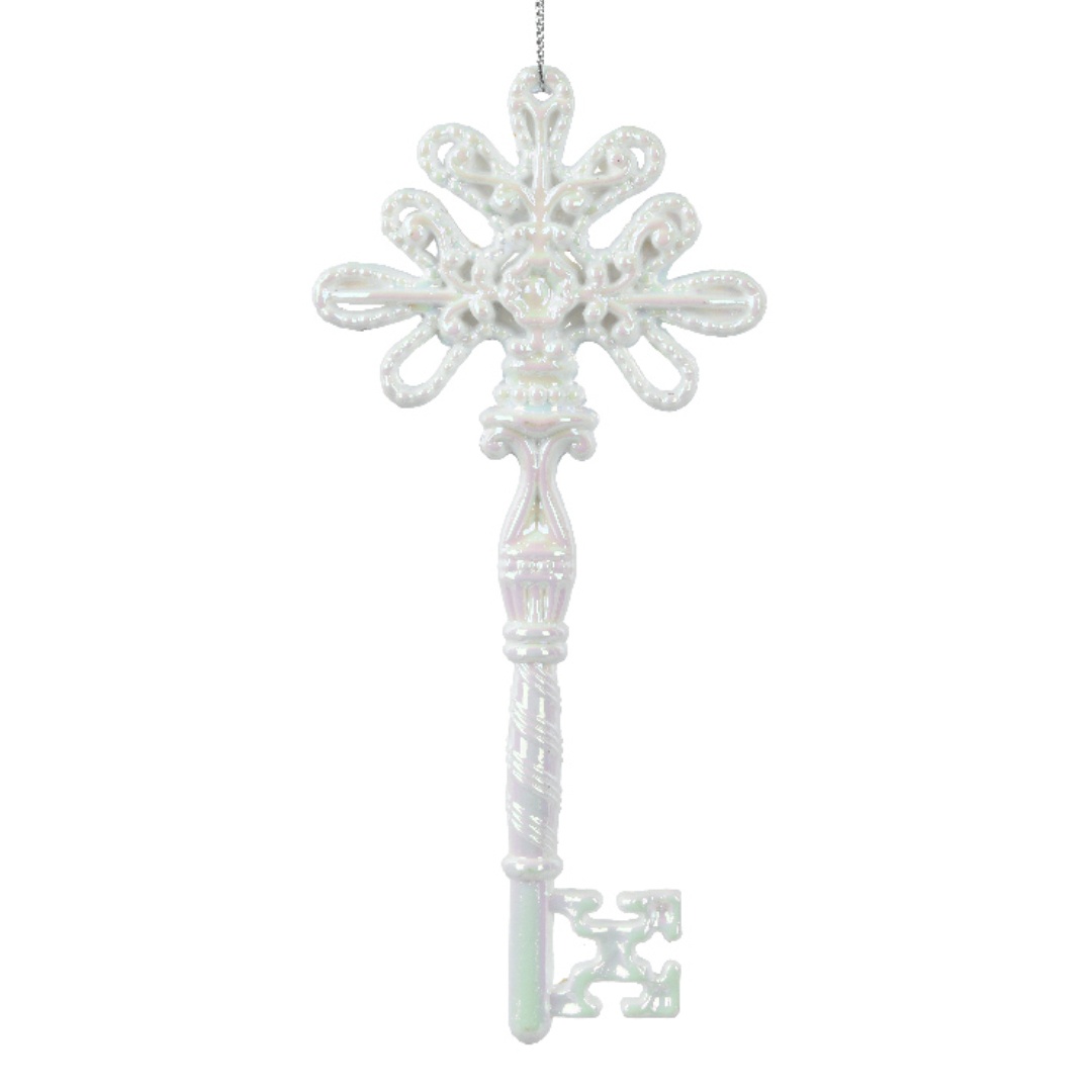 Schneeweißer Schlüssel als Anhänger "Kreuz" - 16cm K463291-a