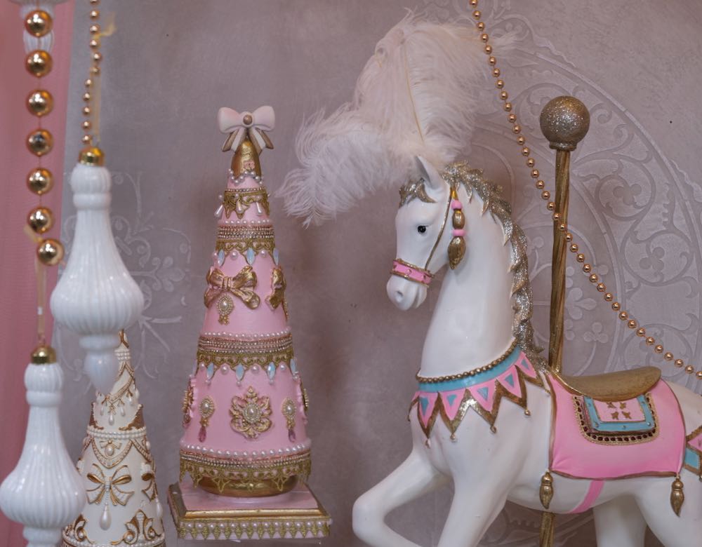 Schmuckornamente mit Perlen und Strass (2 Stk.)