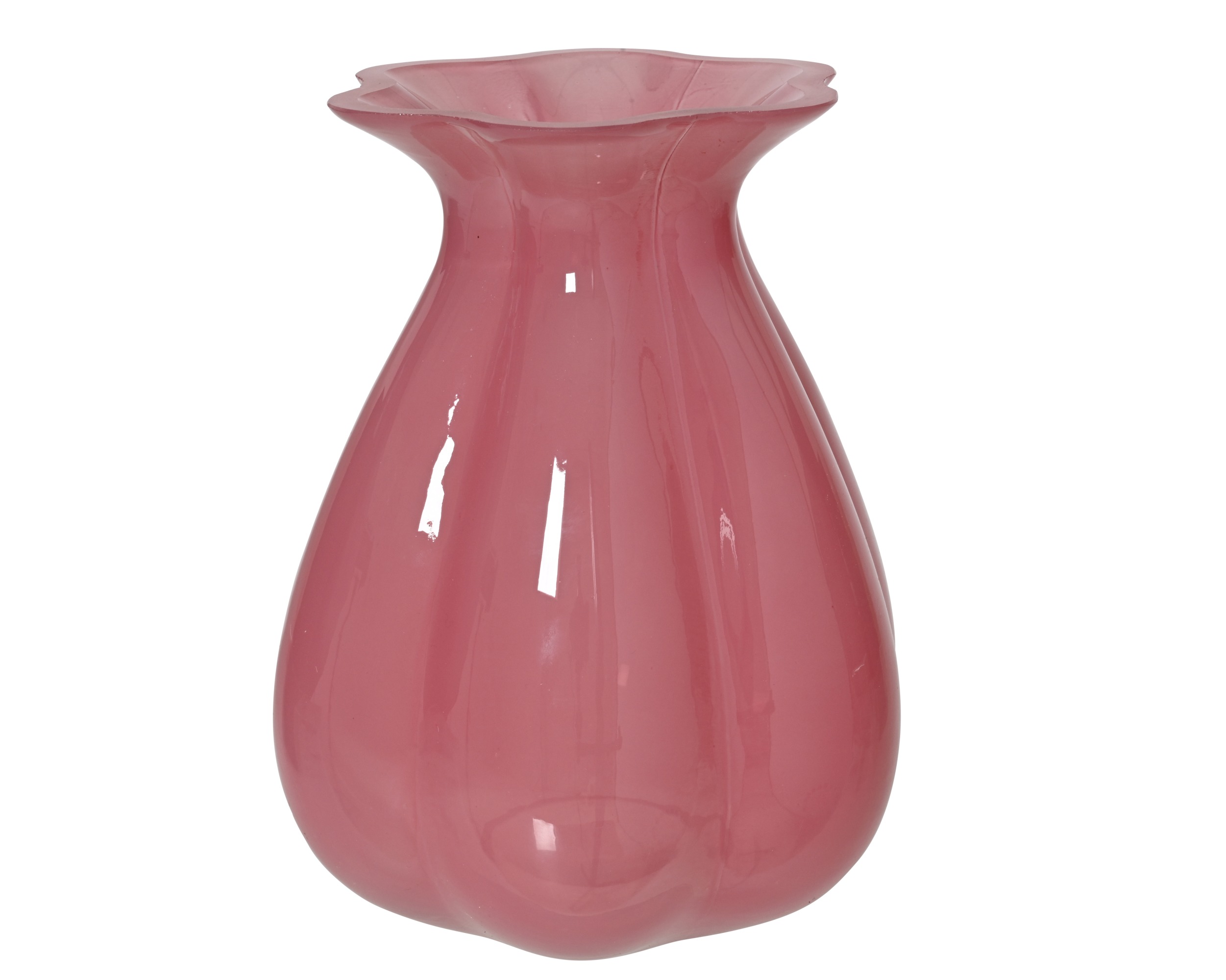 Glas Vase "Flower" Rosa - 20cm K860633