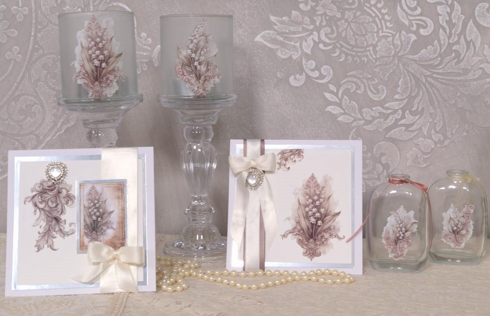 4 Bögen Transfermotivset "Vintage Flower"