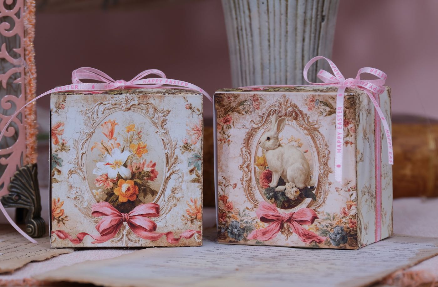 Dekoband "Small Easter" 50m - Light Rose 4284.5003.10
