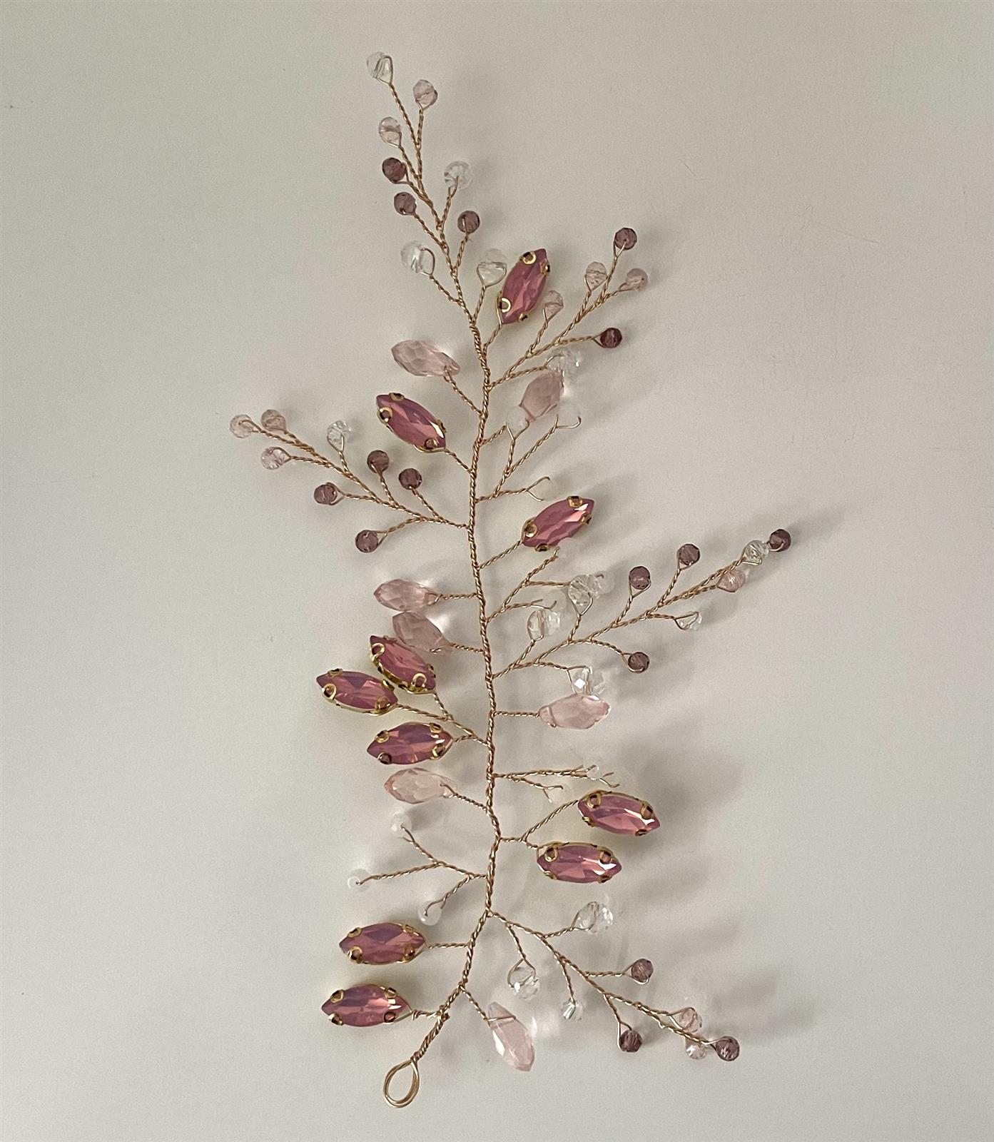 Dekozweig "Rosé" - 16,5x6,5cm
