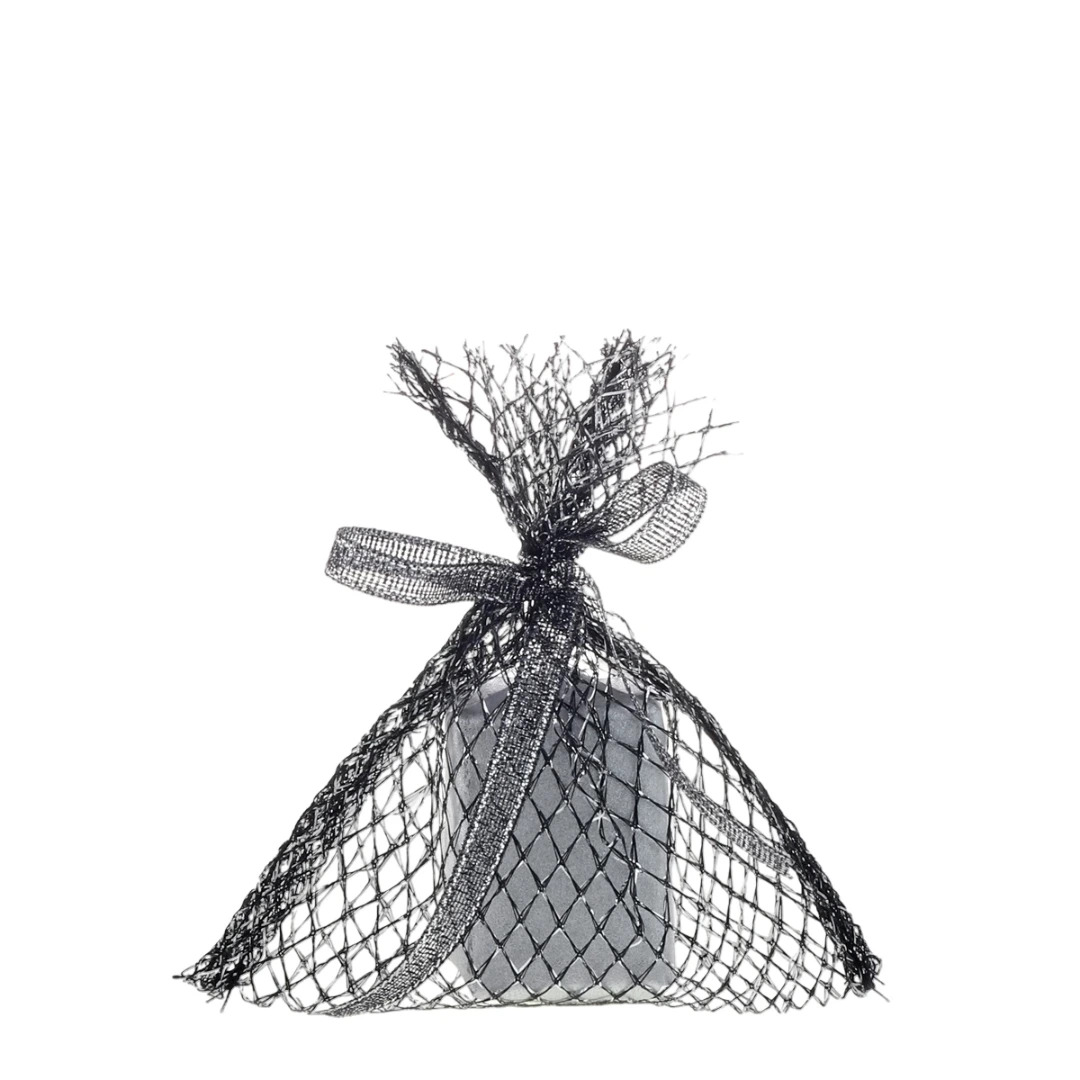 Dekotasche "Netz" 12x9cm - silber V4295F.1209.84