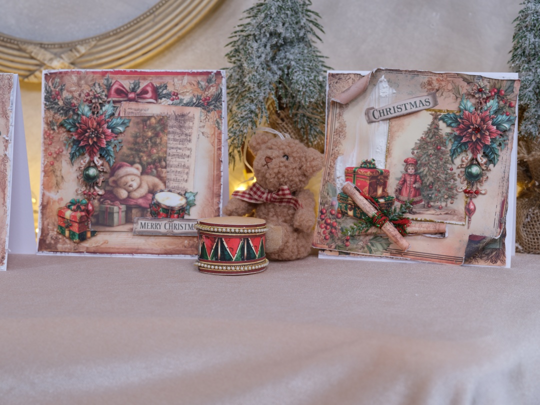 Papierset "Weihnachten 2025" - 8 Papiere, 8 Tags, 62 Gelaserte Elemente Teddy-14