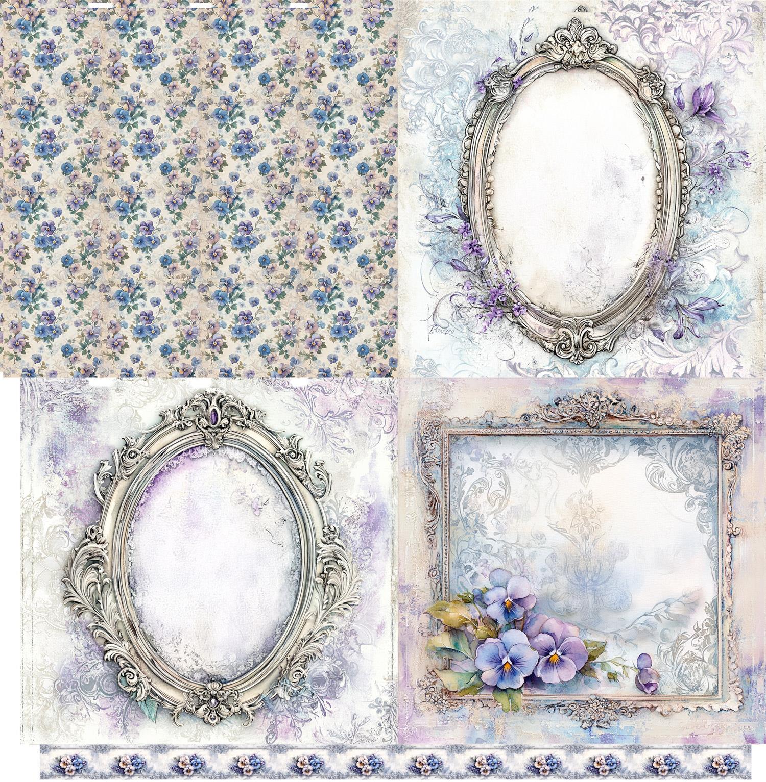 Designpapier "Pansies" 4 (Layla)