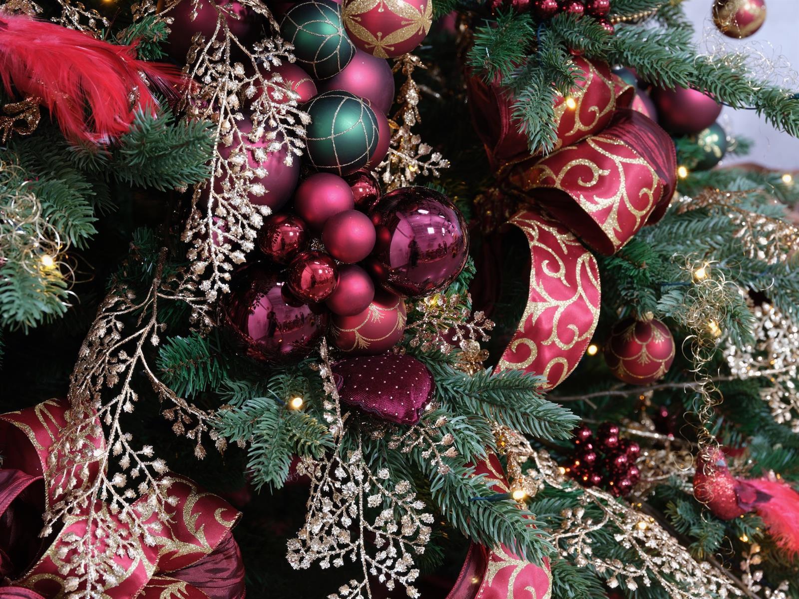 Glas Weihnachtskugeln "Ornament" - rot (4 Stk) K068234-OR