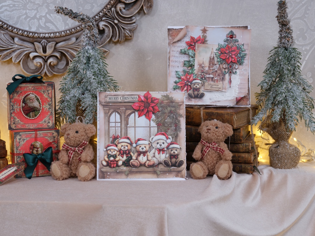Papierset "Weihnachten 2025" - 8 Papiere, 8 Tags, 62 Gelaserte Elemente Teddy-14