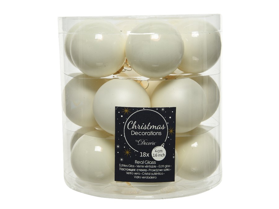 Weihnachtskugeln - Weiá 4 cm (18 Stk) K010447