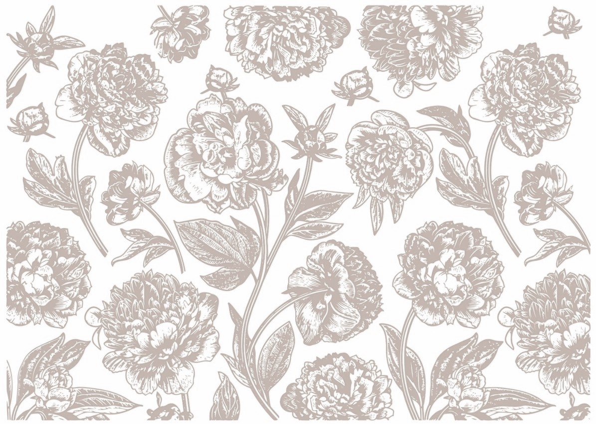 Metallic Transfermotiv "Blumen" 1 - Silber RubOn-007