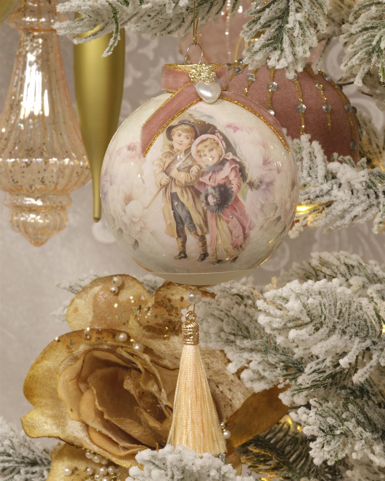Miniatur Ornamente Herz mit Krone