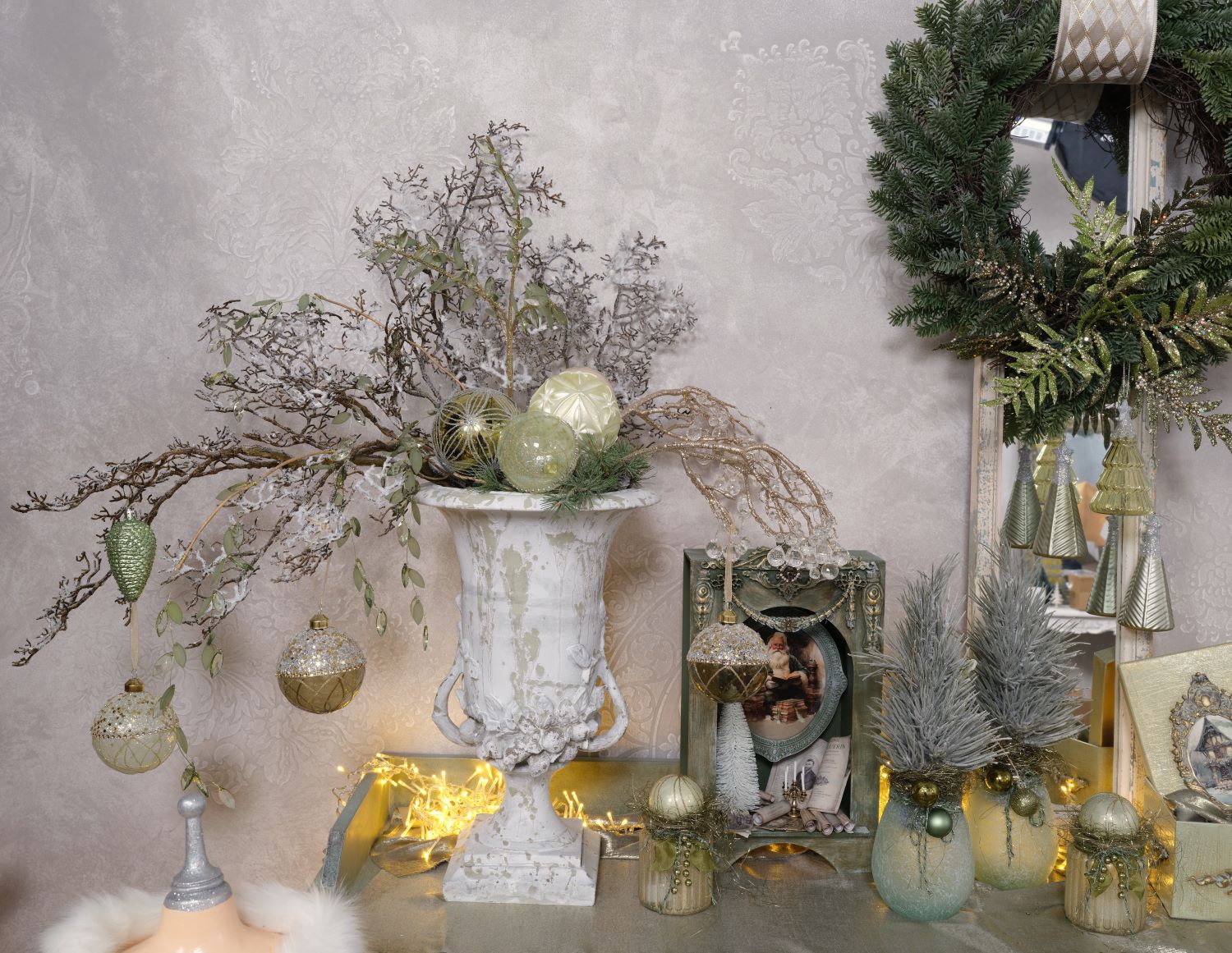 3 Weihnachtskugeln "Baum" - Grün