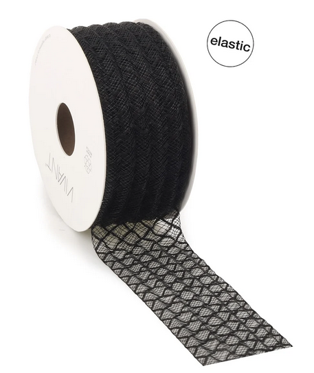 Dekoband "Jutex" - schwarz/elastisch / V5271.1045.85