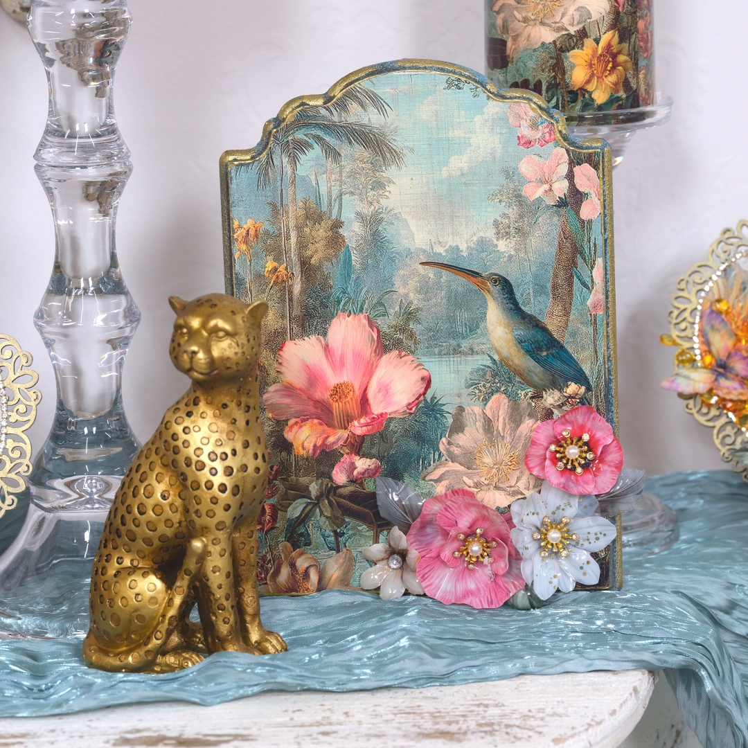 4 Bogen Folienblumen und Schmetterlinge "Poppies"
