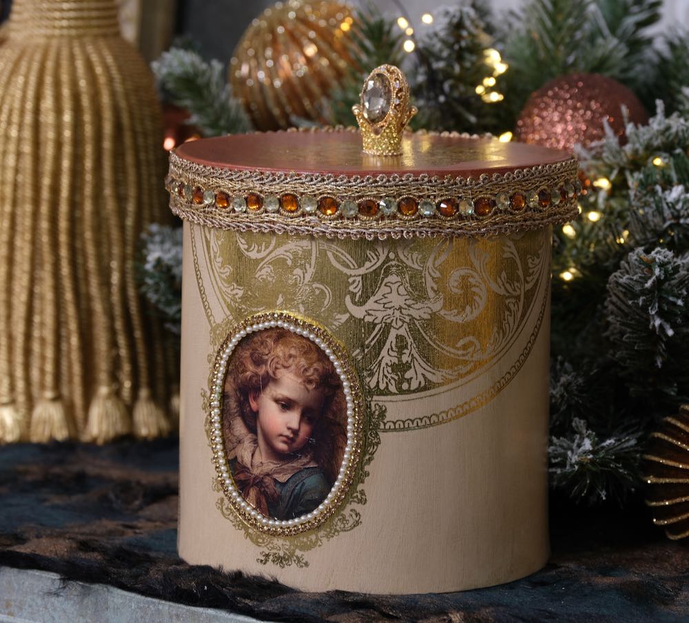 Deko-Anhänger „Royal Oval“ – Gold/Klar – 3,5 × 2 cm