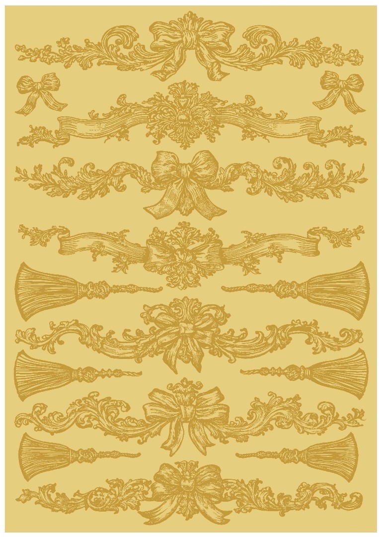Transfermotiv "Spring 4" -  Bordüren (gold) LBRO187