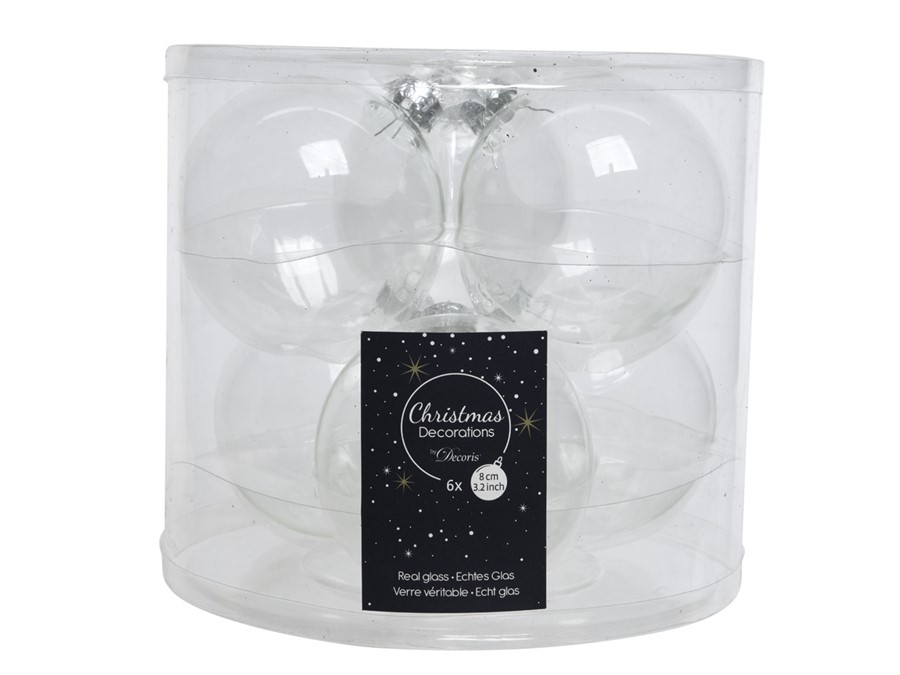 Weihnachtskugeln - Transparent 8 cm (6 St.) K140199