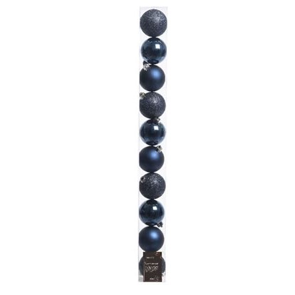10er Set Weihnachtskugeln 6cm - Blau K020214
