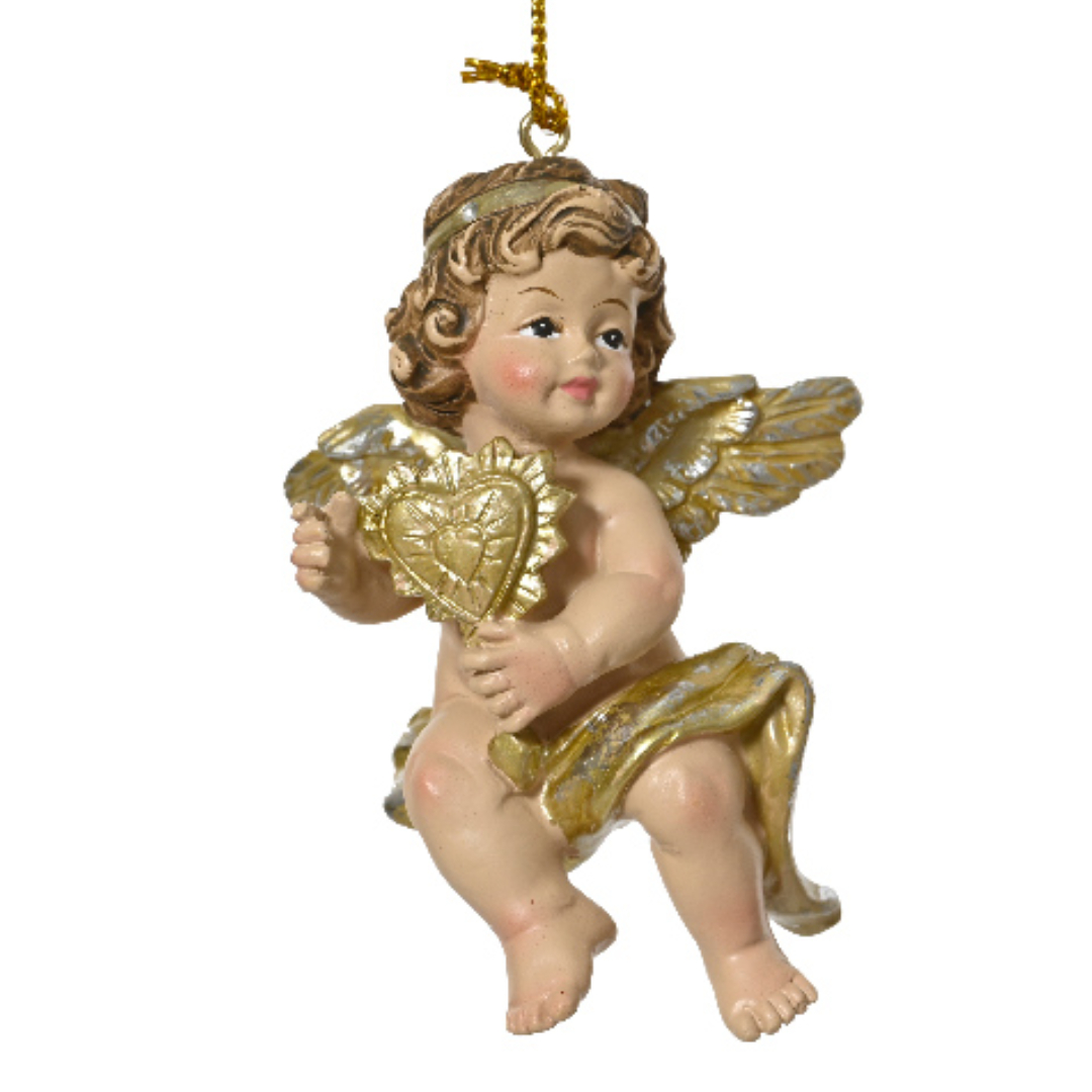 Engel mit Herz links – Gold – 8 cm K646684-d