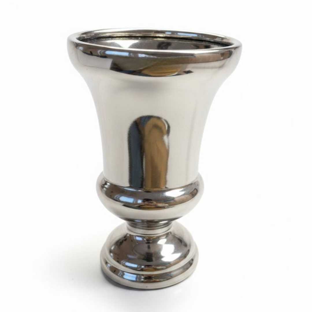 Kleine Deko Vase in Silber - Metallic 17,5cm