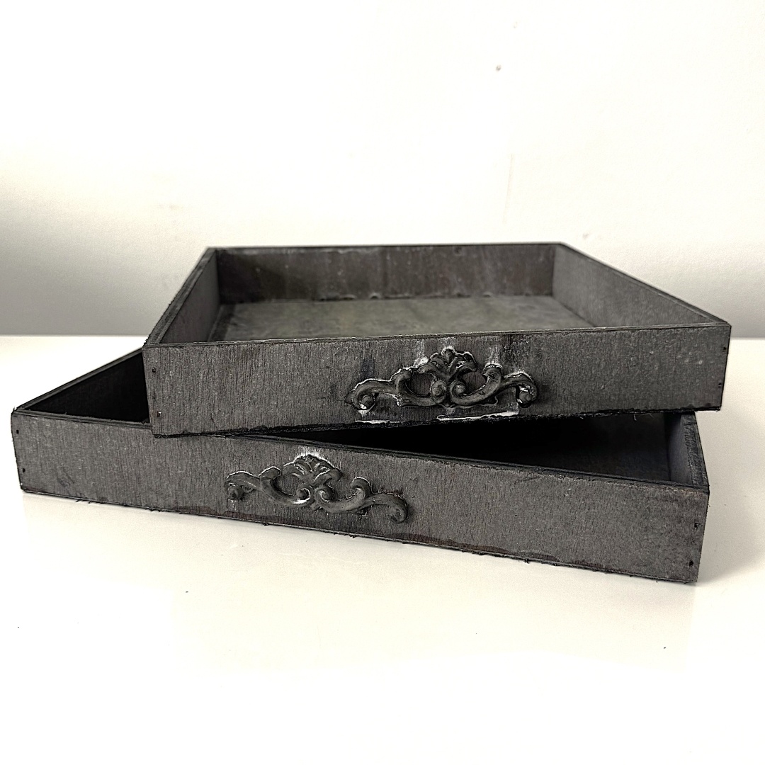 2er Set Shadowboxen Grau 2te Wahl