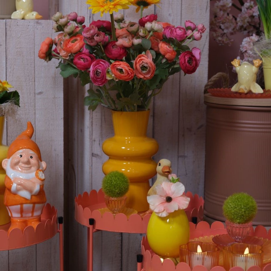 Deko Vase aus Eisen 15cm - Orange K873121-a