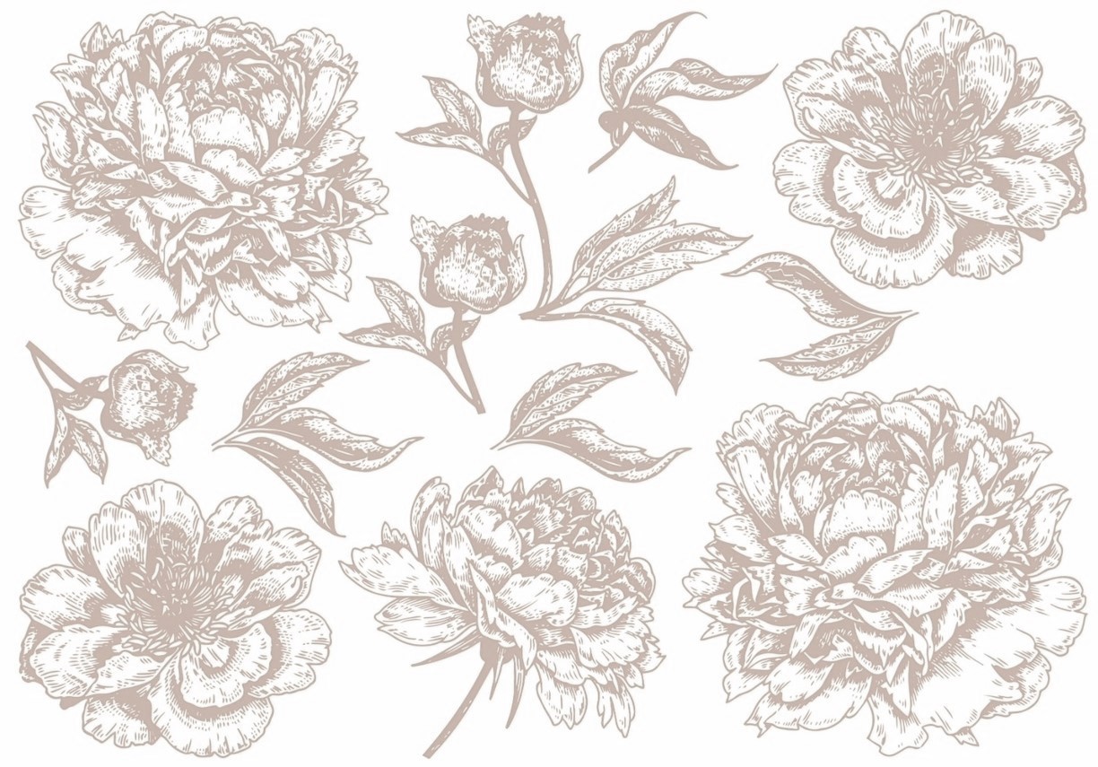 Metallic Transfermotiv "Blumen" 2 - Silber RubOn-013